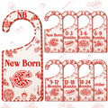 CORNER LACE Red Gingham Baby Closet Dividers 8PCS, Italian Pizza Wooden Double-Sided Clothes Size Hanger/Organizer from Newborn 