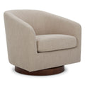 CHITA Swivel Accent Chair, Fabric Barrel Chair for Living Room, Flax Beige