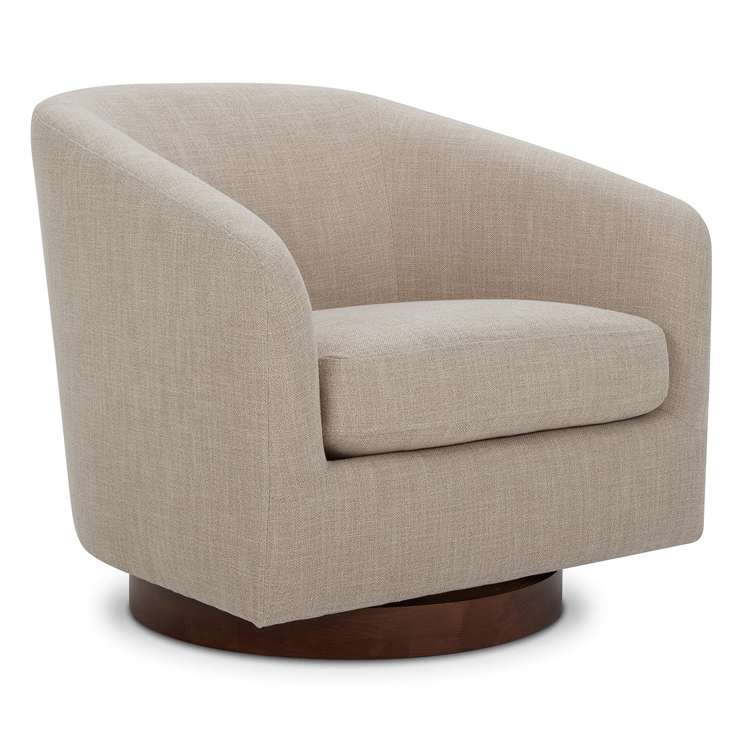 CHITA Swivel Accent Chair, Fabric Barrel Chair for Living Room, Flax Beige