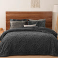 Phf Tufted Sherpa Fleece Blanket King Size, 510Gsm Warm Blanket For Winter, No Shed No Pilling, 108' X 90', 3D Jacquard Cozy T