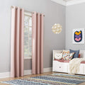 Sun Zero - 55407 Riley Kids Bedroom Blackout Grommet Curtain Panel, 40' X 84', Blush