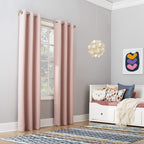 Sun Zero - 55407 Riley Kids Bedroom Blackout Grommet Curtain Panel, 40' X 84', Blush