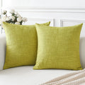 Otostar Linen Throw Pillow Covers Set Of 2 Decorative Square Pillowcases Cushion Covers 24X24 Inch For Home Decor Sofa Bedroom Car 60 X 60 Cm Sage Green