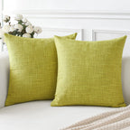 Otostar Linen Throw Pillow Covers Set Of 2 Decorative Square Pillowcases Cushion Covers 24X24 Inch For Home Decor Sofa Bedroom Car 60 X 60 Cm Sage Green