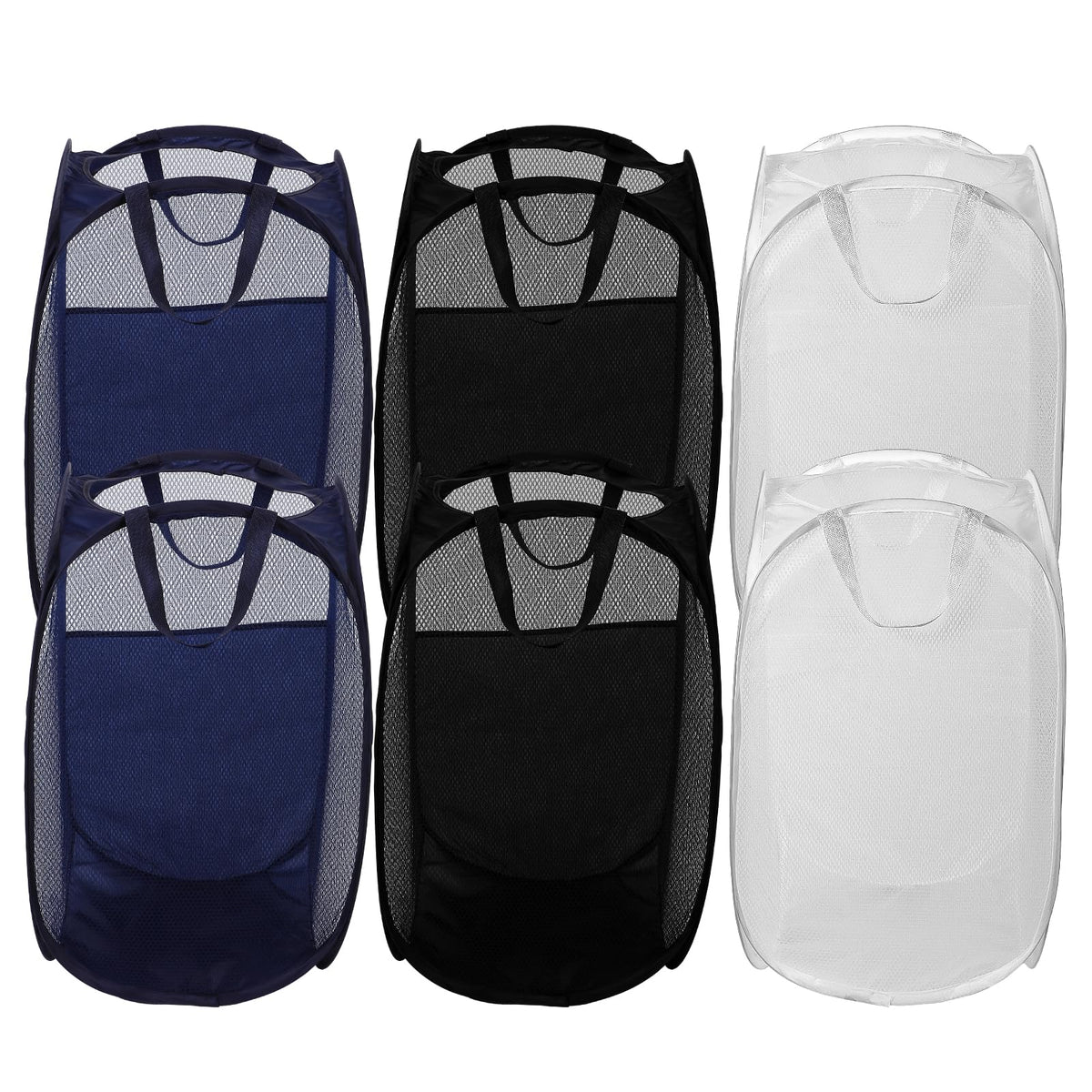 6Pcs Pop up Hampers for Laundry Foldable Mesh Laundry Hamper Baskets with Sturdy Handles Pop up Hamper Dirty Clothes Baskets for