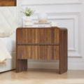 BERRYMERRY Flute 2 Drawer Dresser,Mid Century Modern Small Nightstand with 2 Drawer for Bedroom, Wood Side Table with Curved Pro