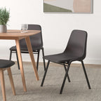 Black Polypropylene Seat - Black Polypropylene Back - Black, Powder Coated Metal Frame - Arched Base - 19.3" Width X 19.3" Depth X 31" Height - 4 / Ca-85567-Furniture