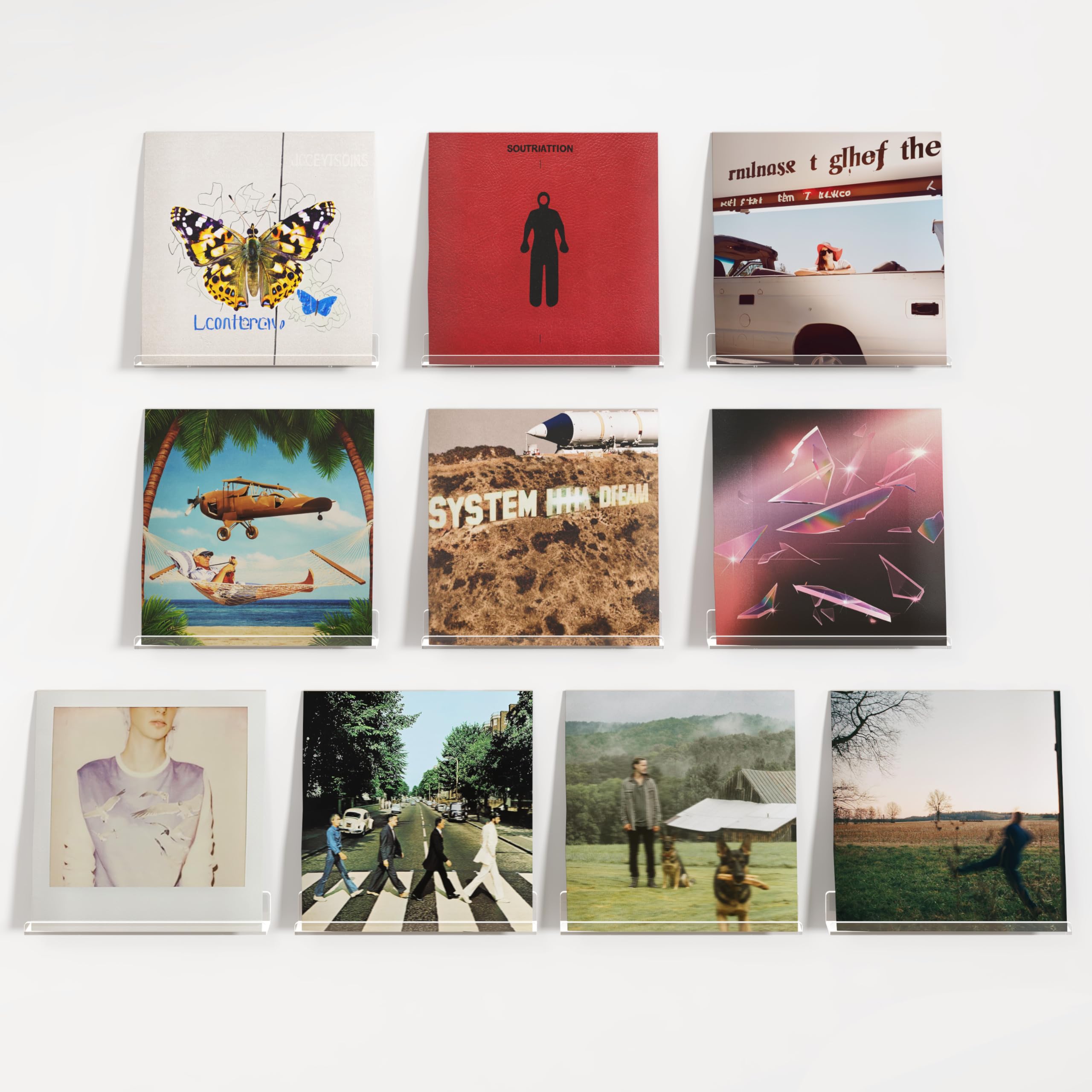 Lifewit Floating Shelves For Vinyl Record, 10 Pack 12' Clear Acrylic Wall Shelf Room Decor For Book/Photo/Picture/Makeup Display In Bedroom, Living Room, Bathroom Storage And Organization