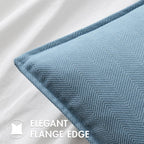 Miulee Pack Of 2 Light Blue Decorative Pillow Covers 24X24 Inch Soft Chenille Luxurious Couch Throw Pillows Farmhouse Cushion Covers Euro Shams With Elegant Design For Sofa Bed Living Room Home Decor