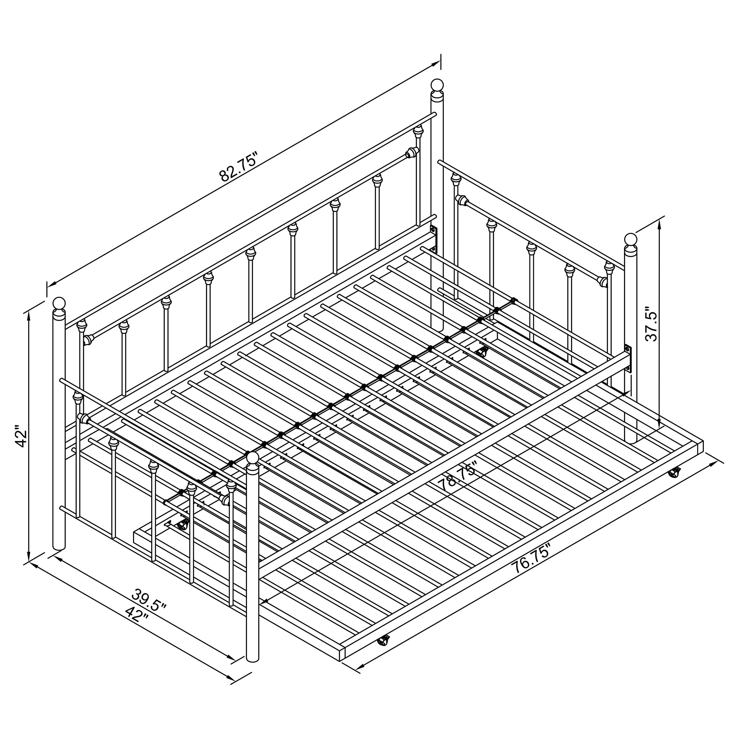 Coaster Nocus Twin Daybed with Trundle, White