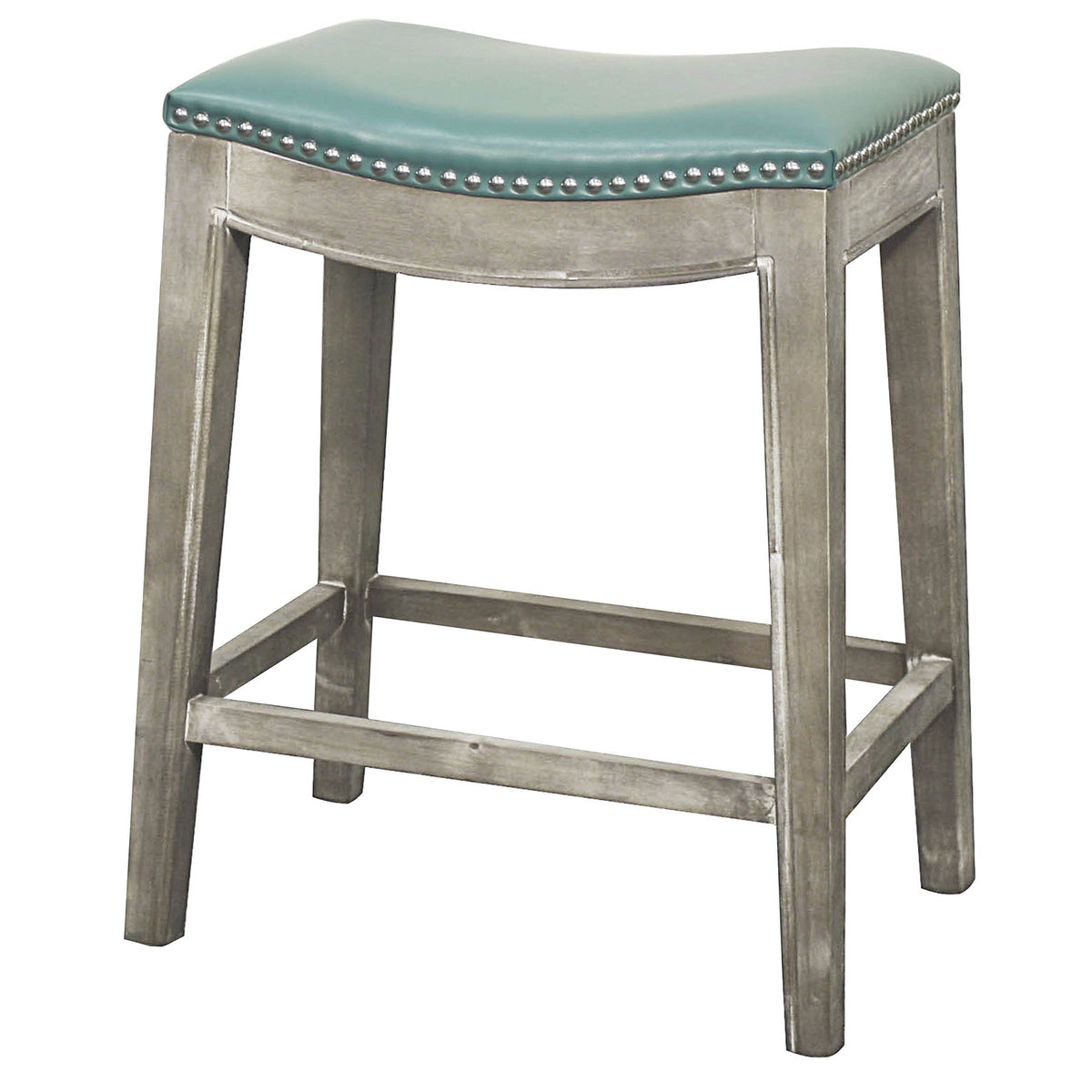 New Pacific Direct Elmo Bonded Leather Counter Stool, Turquoise