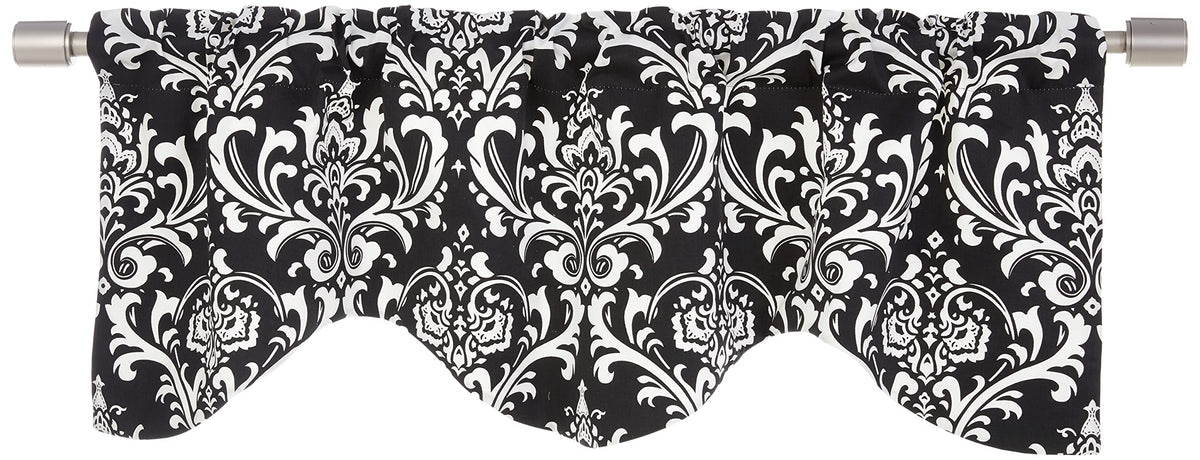 Rlf Home Royal Damask M Shaped Valance, Black
