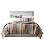 Greenland Home Katy 100% Cotton Reversible Stripe Quilt Set - 3 Piece King/Cal King Bedding