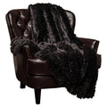 Chanasya Premium Solid Faux Long Fur Throw Blanket - Soft, Fuzzy Throw Blanket - For Bed Or Couch - 60' X 70' - Black