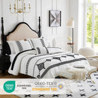 Maireve White King Bedding Set Boho 7 Piece, King Size Comforter Set 7 Pieces With Comforters, Sheets In Embroidery King Comfort
