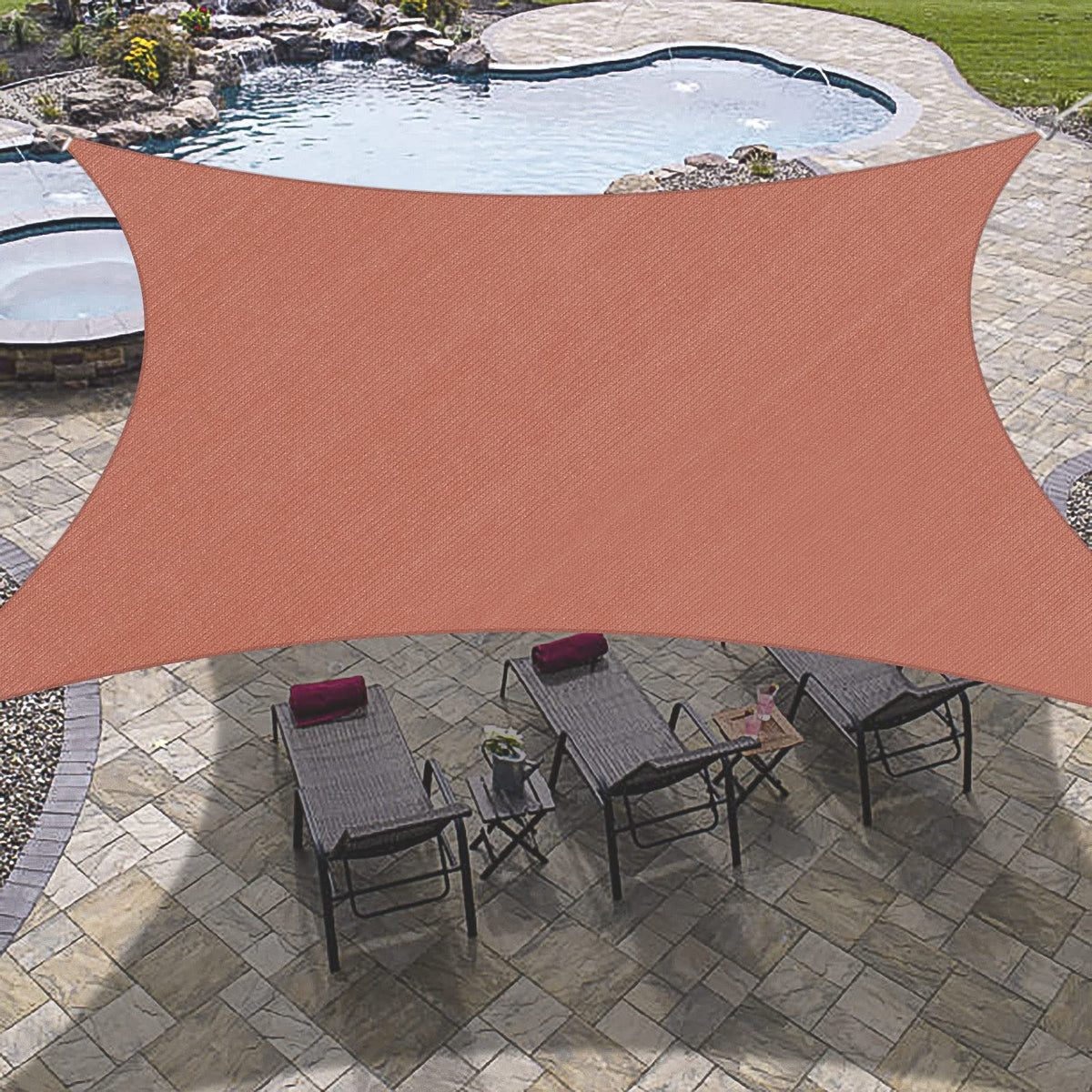 Outdoorlines Rectangle Sun Shade Sails For Patios 16 X 20 Ft Sun Uv Blocking Outdoor Canopy, Sunshades For Backyard, Lawn And Ga