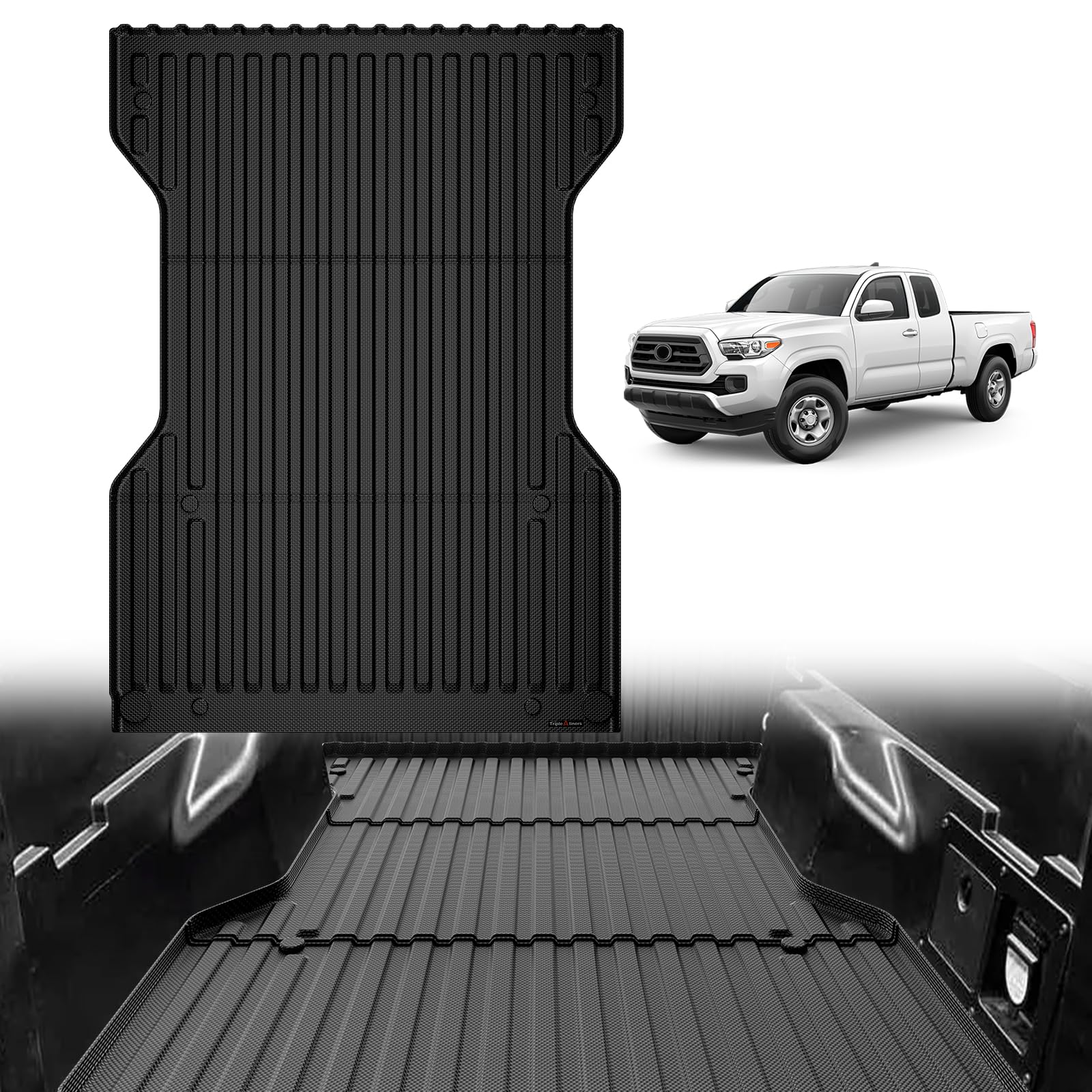 Triplealiners Truck Bed Mat Compatible With 2005-2023 Toyota Tacoma Accessories 6Ft Vehicle Perfectly Flush All Weather Protecti