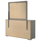 Coaster Home Furnishings Ives Contemporary 63-inch 6-Drawer Bedroom Dresser with Mirror Bedroom Clothing Storage Cabinet Wide Chest of Drawers Organizer Unit Grey High Gloss 224973M