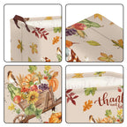 Clastyle Rectangular Gnome Cart Fall Basket Autumn Harvest Thanksgaving Gift Basket Orange Farm Turkeys Pumpkin Bin Clothes Toy