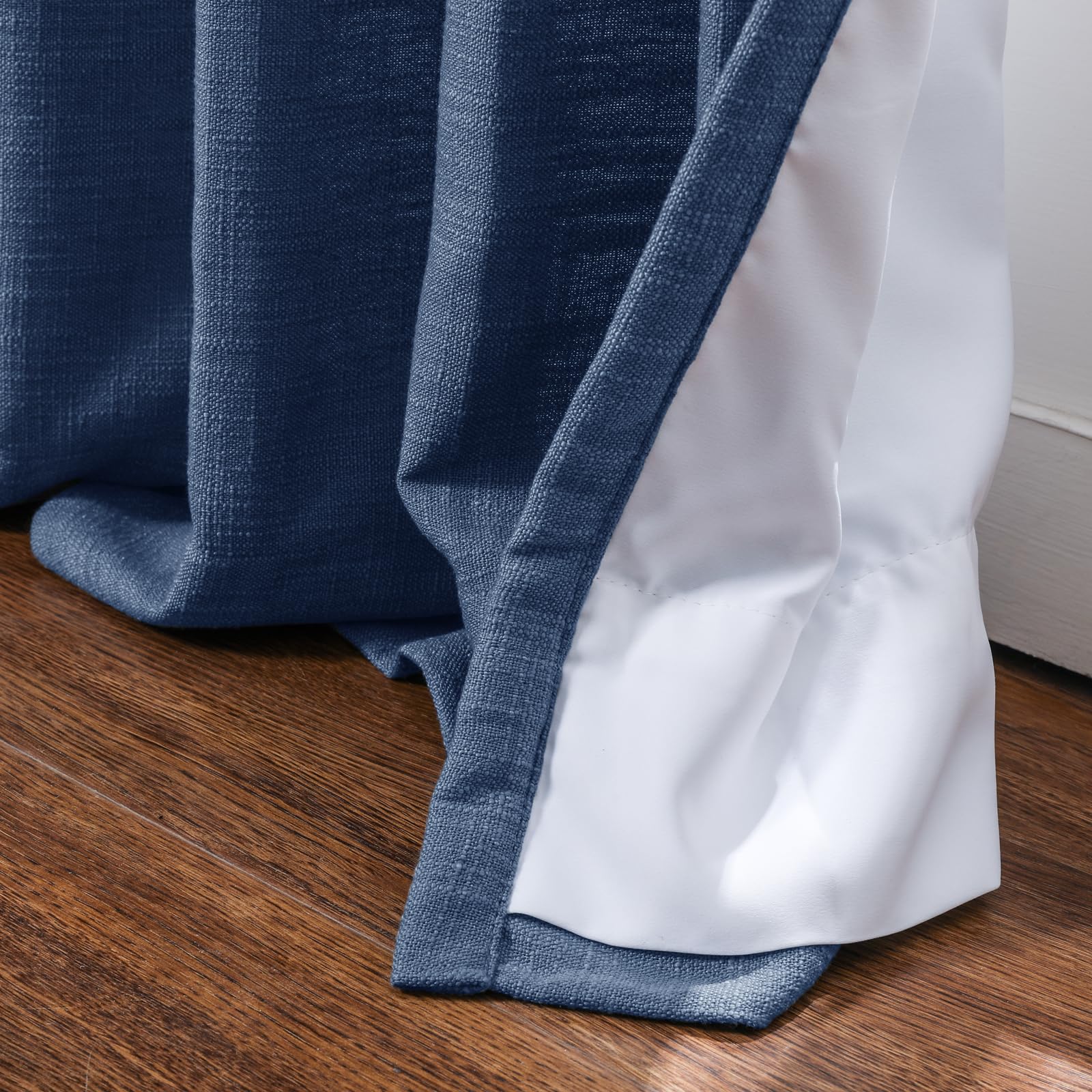 Twopages Extra Long Double Layer Pinch Pleated Curtain For Living Room, Linen Room Darkening Light Filtering Lined Curtain Windo