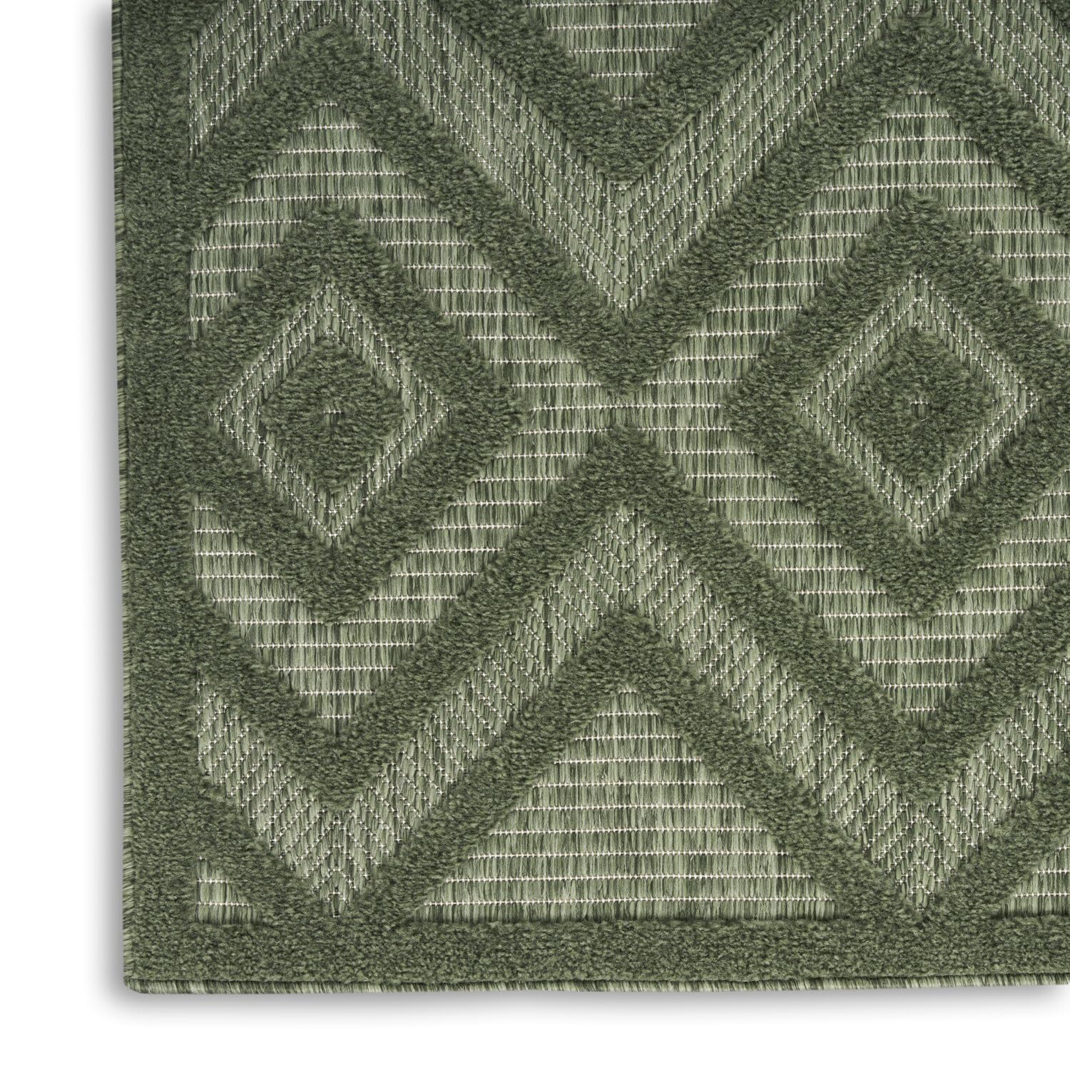 Nourison Versatile Indoor/Outdoor Green 6' X 9' Area Rug, Easy Cleaning, Non Shedding, Bed Room, Living Room, Dining Room, Backyard, Deck, Patio (6X9)