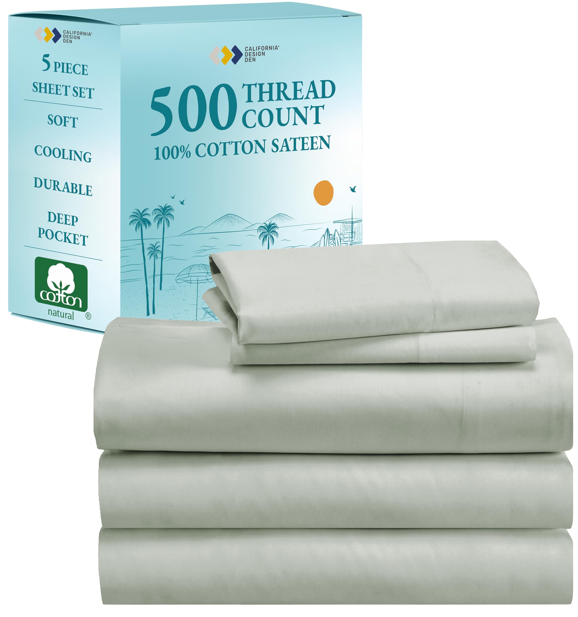 Luxury Split King Bedsheets For Adjustable Bed, 100% Cotton Set, 500 Thread Count, Snug Fit, Includes Twin-Xl Fitted Sheets, Hot
