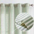 Vangao Sage Sage Green Stripe Linen Curtains 63 Inch Length Farmhouse Pinstripe Curtains Light Filtering Tickingstripe Printed o