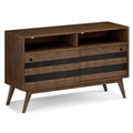 SIMPLIHOME Clarkson SOLID ACACIA WOOD 54 inch Wide Mid Century TV Media Stand in Rustic Natural Aged Brown For TVs up to 60 inch