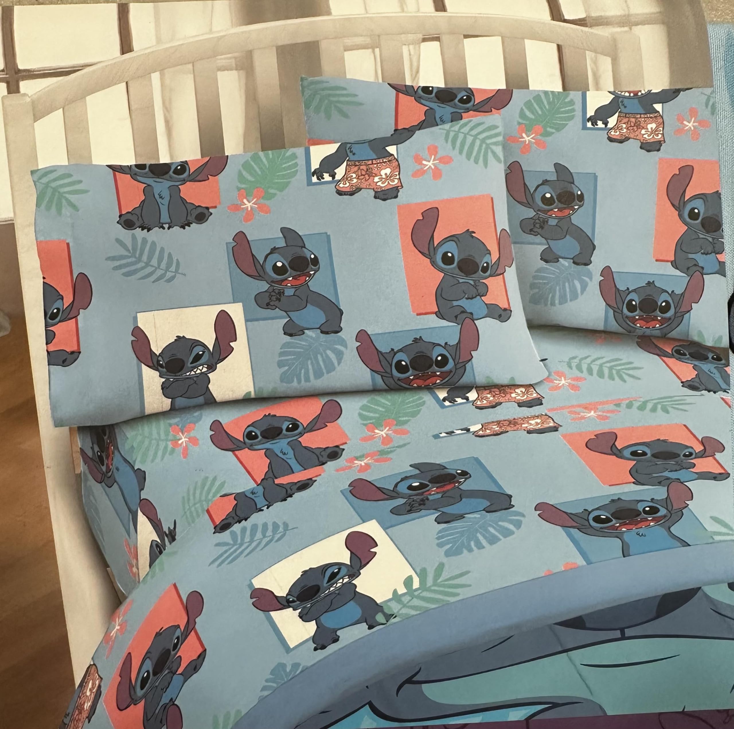 Jay Franco Twin Size Sheet Set 3 Pieces Kids Set (Lilo & Stitch), Pink, Black, JF14545