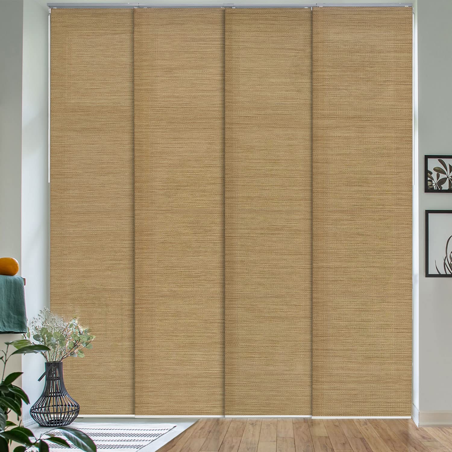 GoDear Design Adjustable Vertical Blinds, 45.8-86 W, Up to 96 H, Extendable Panel Track for Sliding Closet Doors, Trimmable Wove