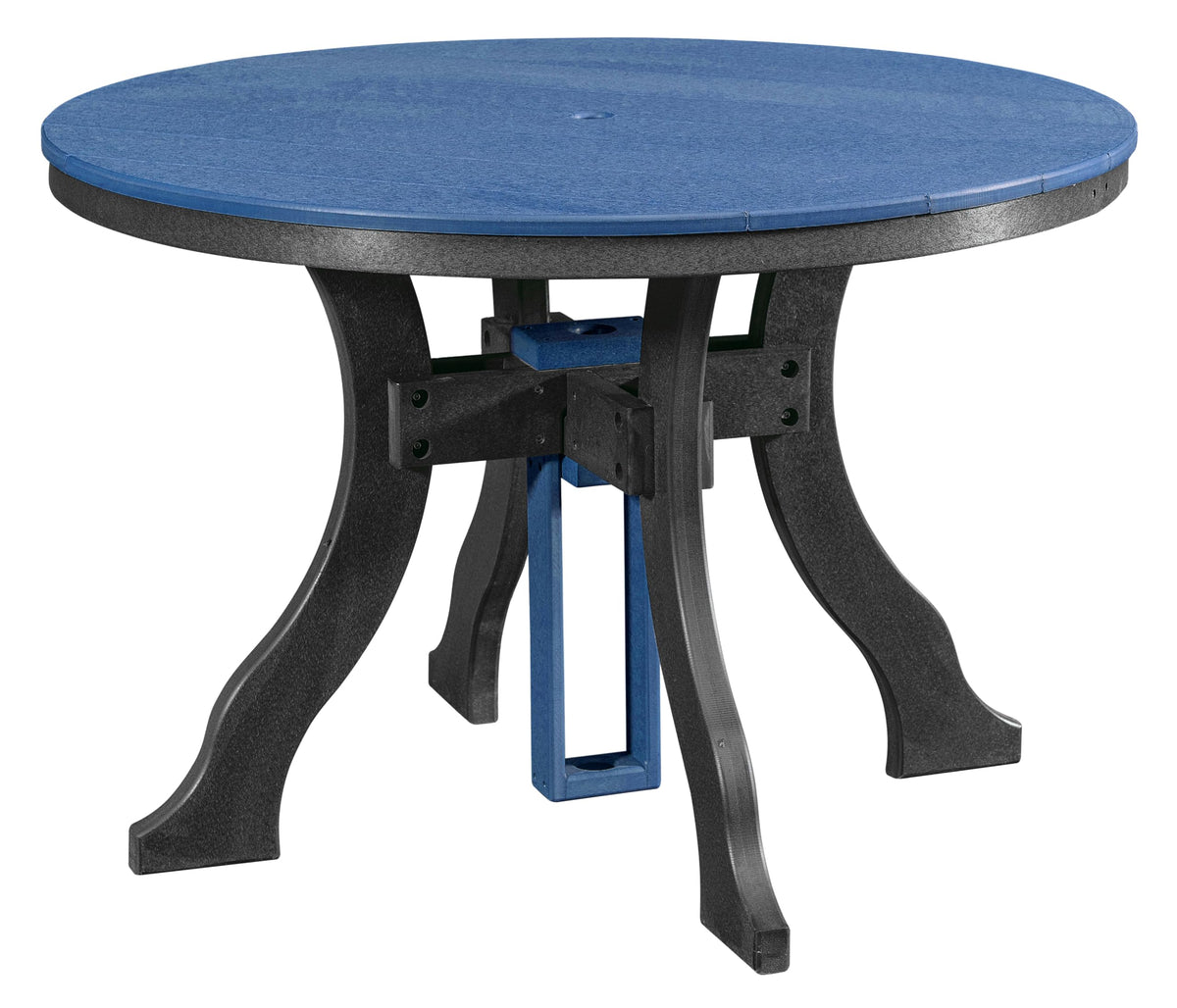 American Furniture Classics Dining Height Round Table, Blue With Black Base