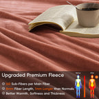 Phf Ultra Soft Fleece Blanket King Size, No Shed No Pilling Luxury Plush Cozy 300Gsm Lightweight Blanket For Bed, Couch, Chair, Sofa Suitable For All Season, 108' X 90', Brick Red
