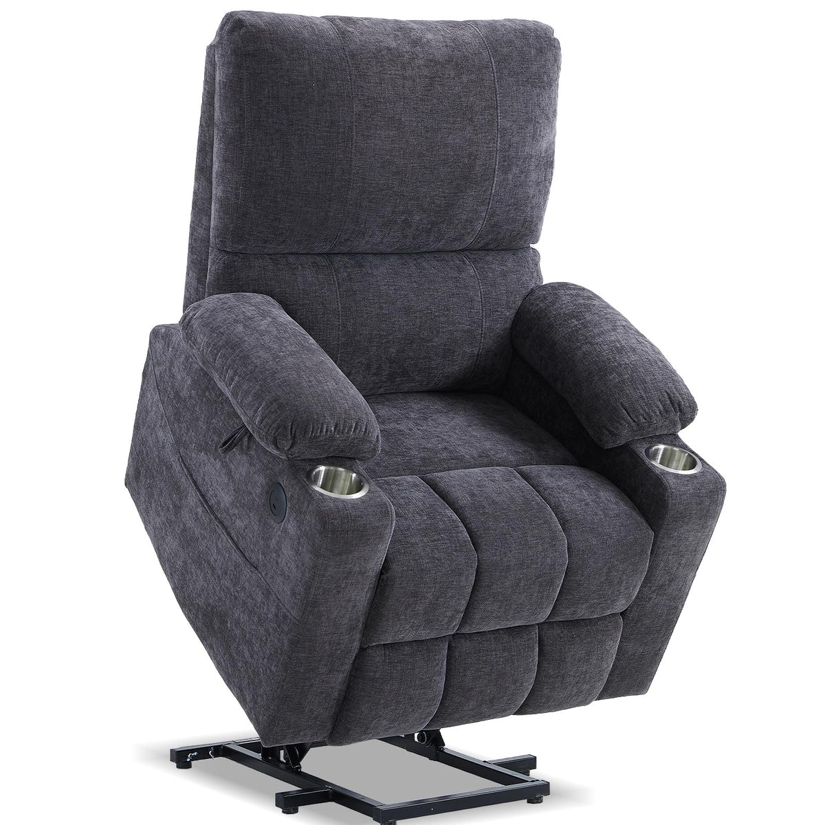 Eiayeebil Power Lift Recliner Chair With Heat And Massage For Elderly, Electric Recliner With Extend Footrest, Lift Chair Cup Ho