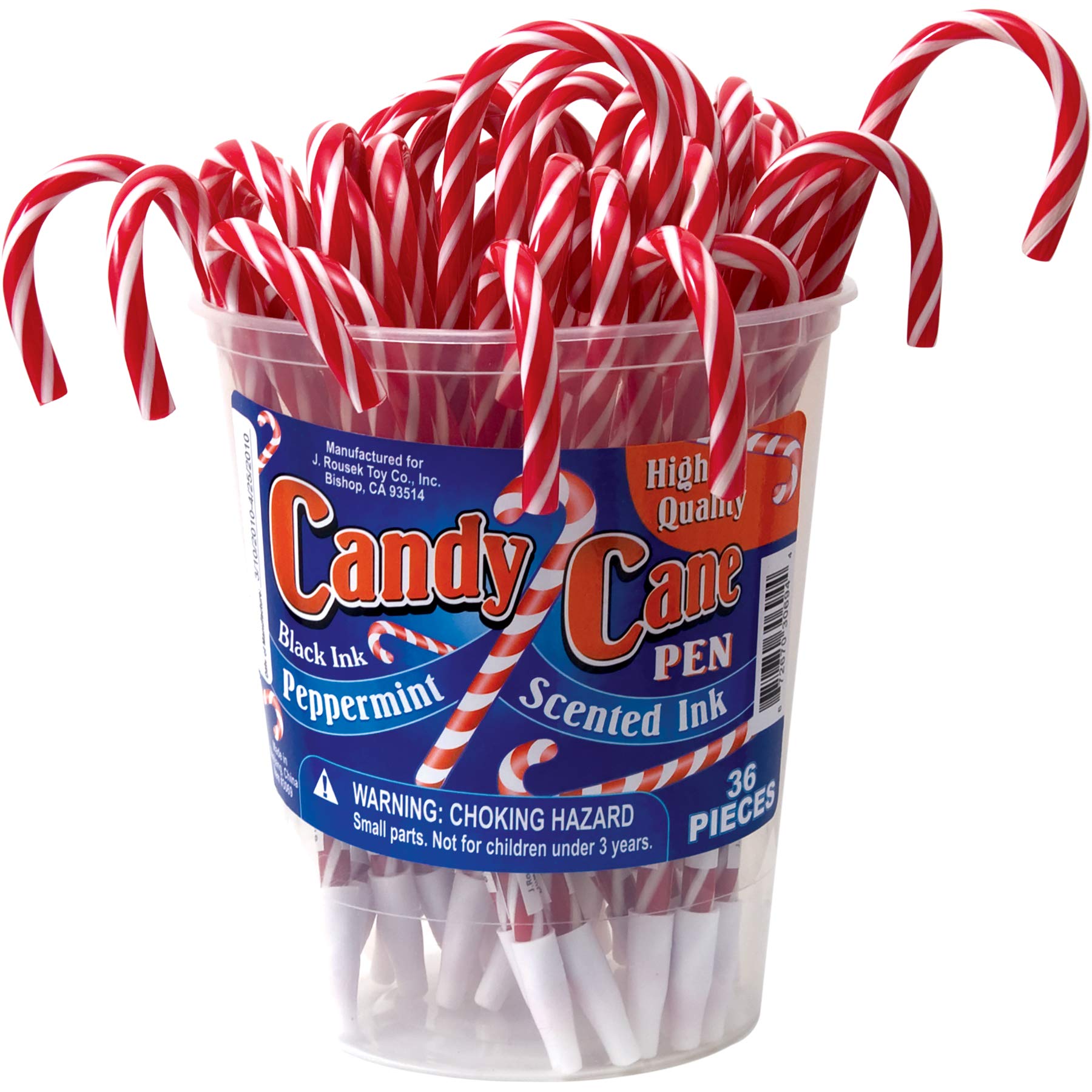 Giggle Time Candy Cane Pen With Peppermint Scented Ink - Tub Of 36 Pens