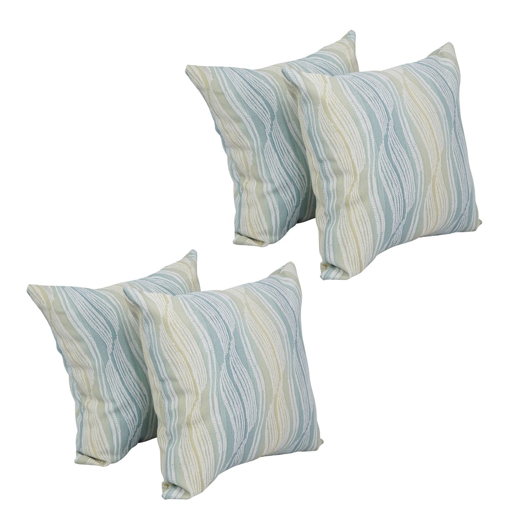 Blazing Needles Square Polyester Jacquard Throw Pillows, 17", Clove Seagla 4 Count