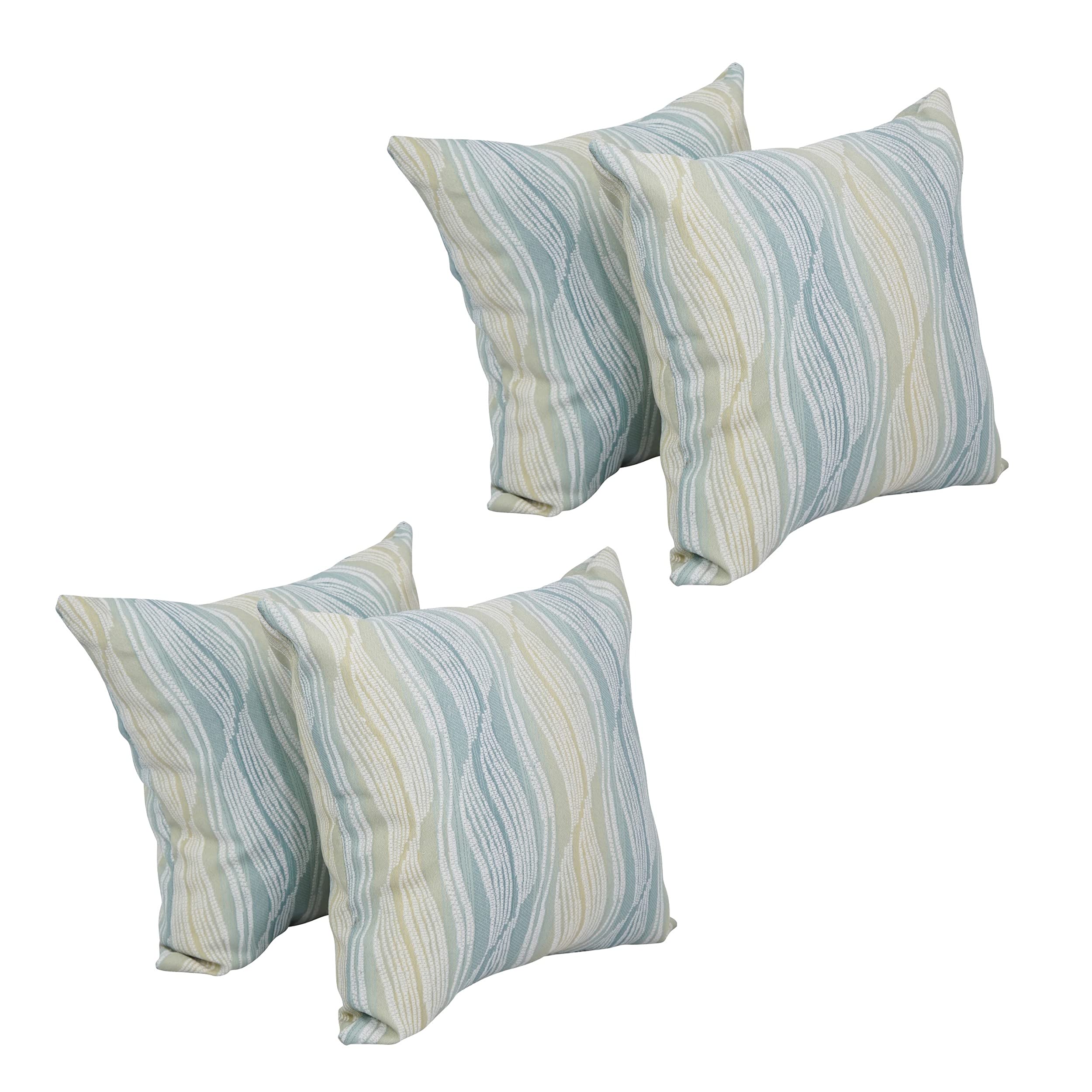 Blazing Needles Square Polyester Jacquard Throw Pillows, 17", Clove Seagla 4 Count