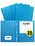 Sunee 2 Pocket Folders With Prongs (25 Pack, Blue), Paper Folders With 2 Pockets And 3 Prongs Fit Letter Size Paper, Folders Wit