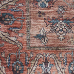 HomeRoots 533322 8 x 10 ft. Blue & Red Oriental Traditional Power Loomed Distressed Washable Non Skid Rectangle Area Rug