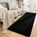 Softlife Washable Runner Rug for Bedroom Living Room Rug, 2x6 Black Soft Fluffy Hallway Runner Rug, Non-Slip Indoor Carpet for K