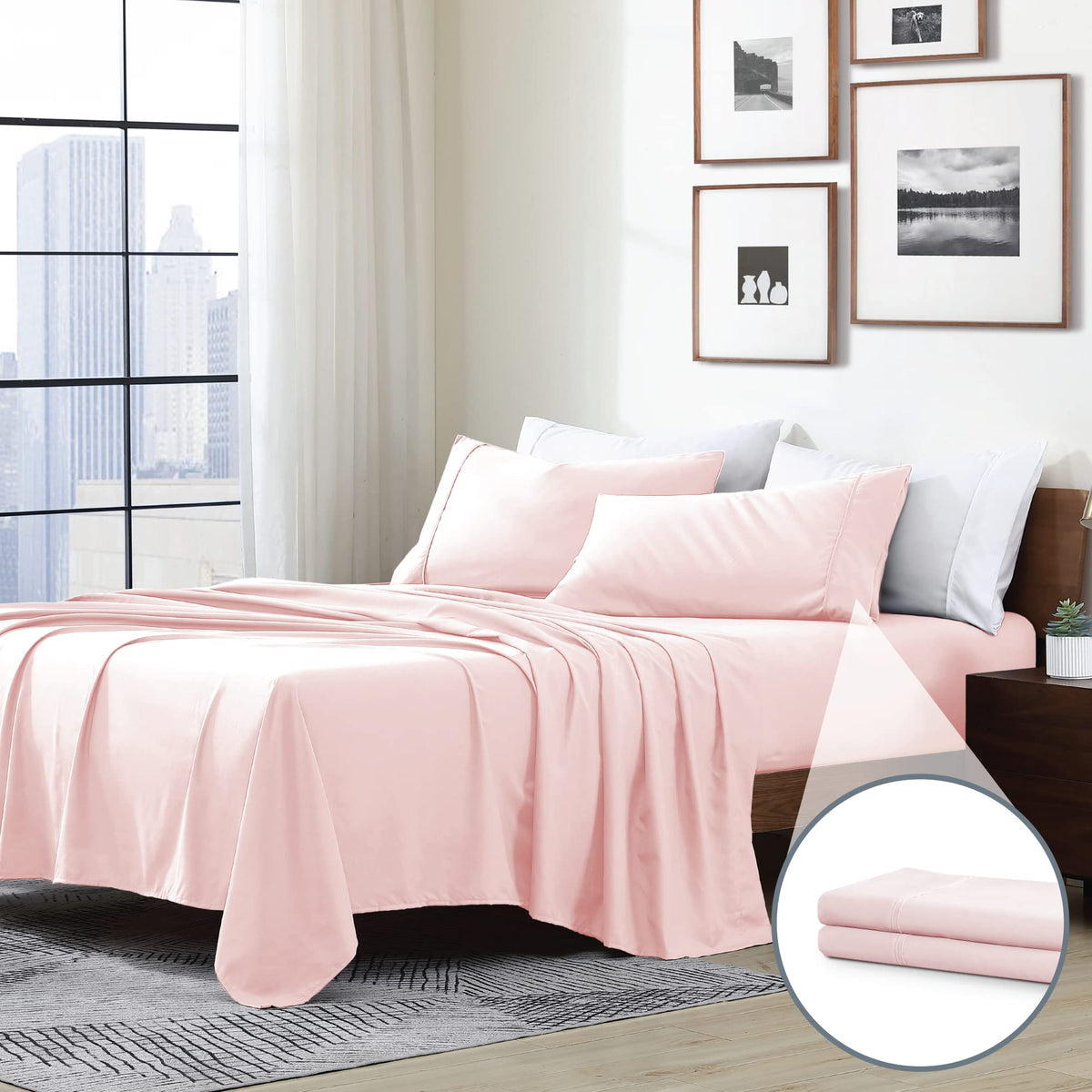 Swift Home Twin Xl 4-Piece Microfiber Sheet Sets (Includes 1 Bonus Pillowcase), Ultra-Soft Brushed - Extremely Durable - Easy Fi