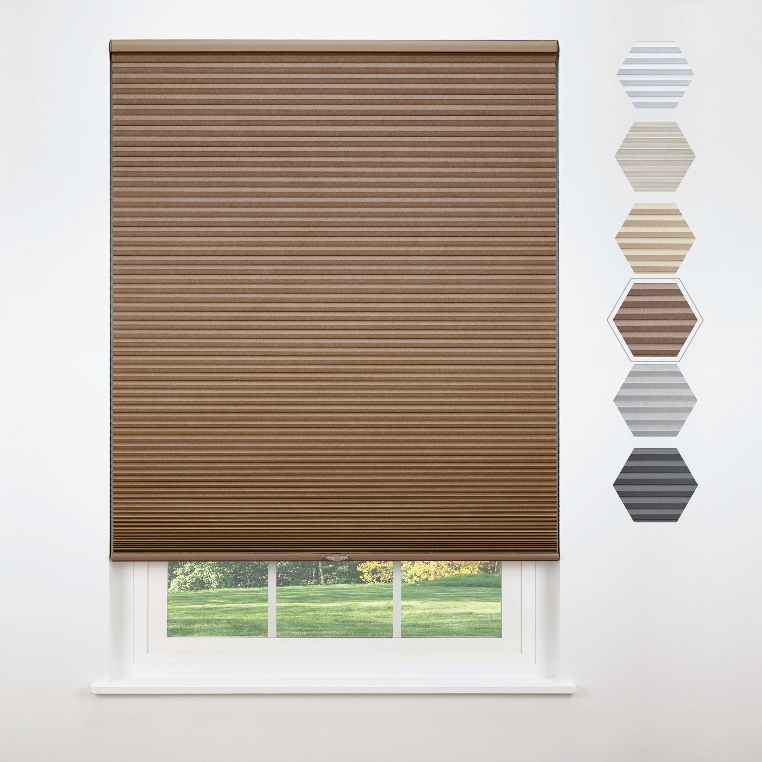 Linen Avenue Cordless Standard Blackout Cellular Shade 31 1/2 W x 66 H, Harvest (Arrives 1/4  Narrower)