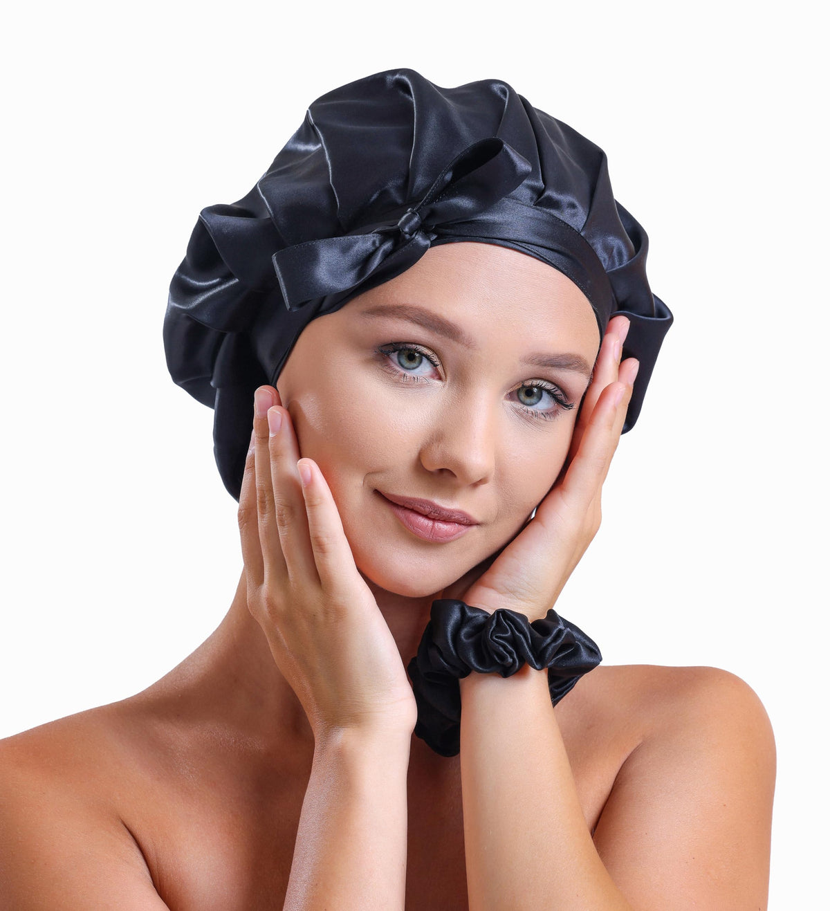 V  nera 100% Pure 22 Momme Mulberry Silk Hair Bonnet -Silk Cap for Sleeping with Adjustable Ribbons - 1 Layer Silk Hair Bonnet f