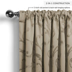 Elrene Home Fashions Mia Jacquard Scroll Blackout Window Curtain, 52'' X 84'' (1 Panel), Natural