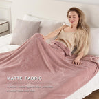 Sochow Flannel Fleece Throw Blanket, 340 Gsm All Season Super Soft Cozy Blanket For Bed, Sofa Or Couch, Dusty Pink, 50X70 Inches