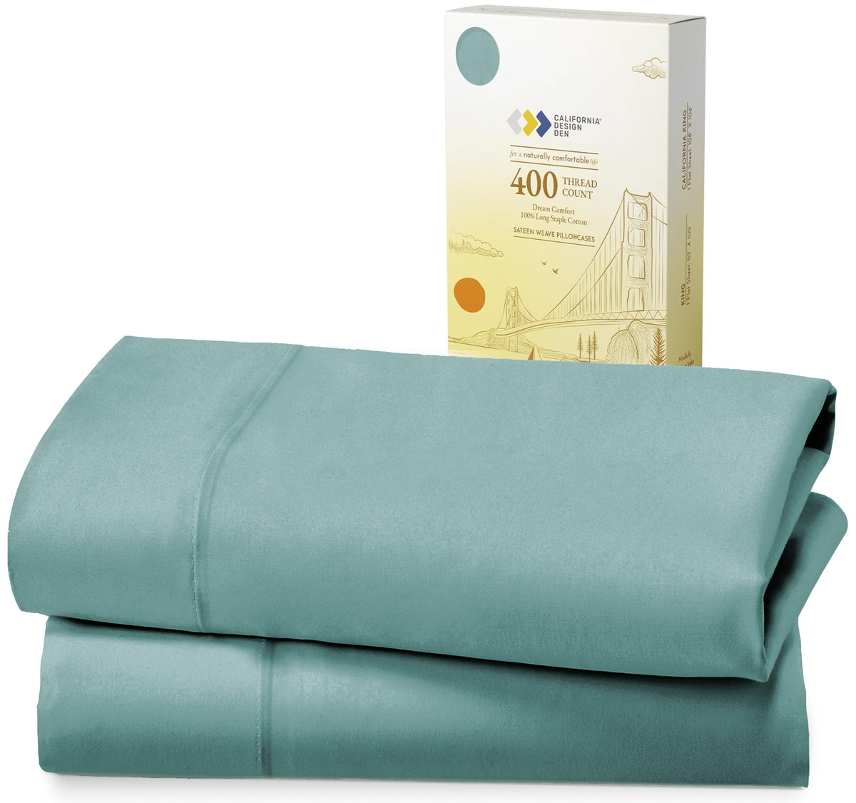 California Design Den Soft King Size Pillow Cases, 100% Cotton Set Of 2, Cool & Smooth, 400 Thread Count, Sateen Pillow Cases (T