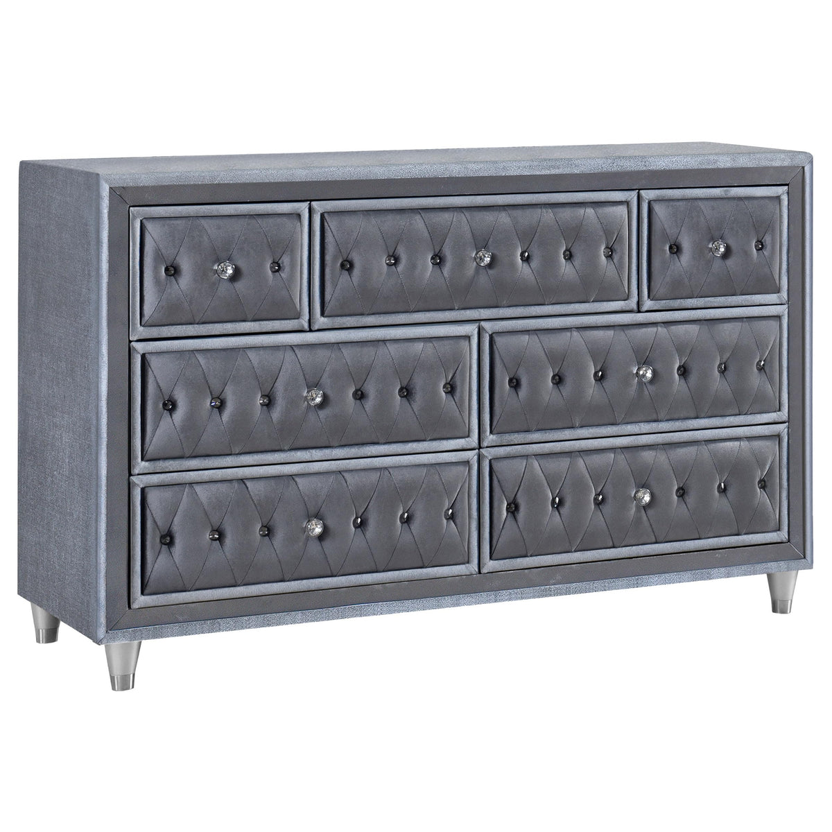 Coaster Home Furnishings Antonella 7-Drawer Upholstered Dresser Grey