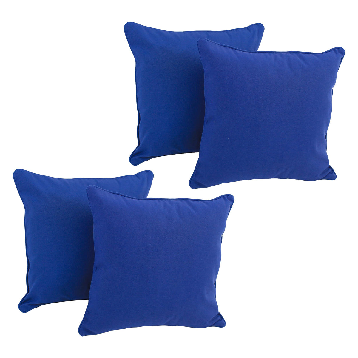 Blazing Needles Corded Twill Square Throw Pillow, 18&Quot;, Royal Blue 4 Count