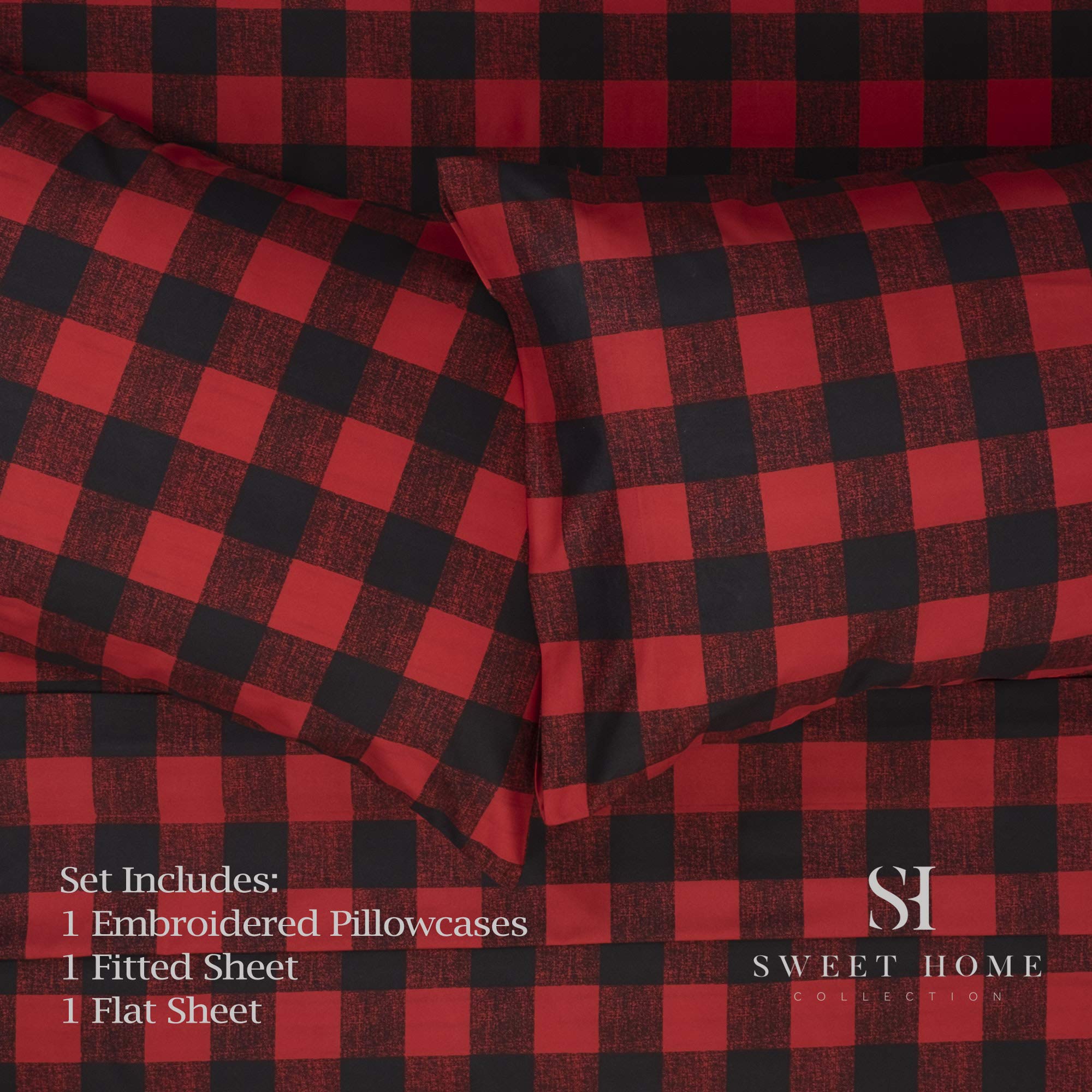 1500 Supreme Collection Buffalo Print Sheet Set, Twin Size - Luxury Bed Sheets Set With Deep Pocket Wrinkle Free Bedding, Twin,