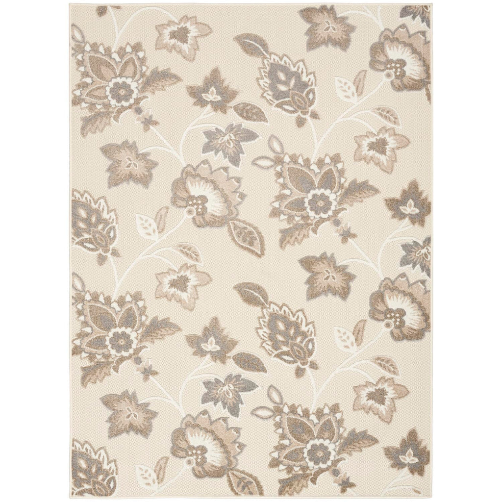 Nourison Aloha Indoor/Outdoor Beige 6' X 9' Area Rug, Easy Cleaning, Non Shedding, Bed Room, Living Room, Dining Room, Kitchen (6X9)