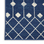 Nourison Grafix Moroccan Navy 2'3' X 12' Area Rug, Easy Cleaning, Non Shedding, Bed Room, Living Room, Dining Room, Kitchen (2X